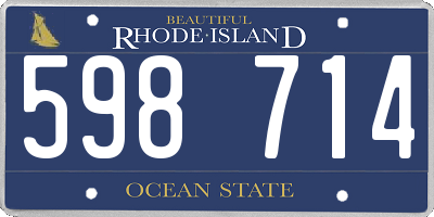 RI license plate 598714