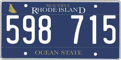 RI license plate 598715
