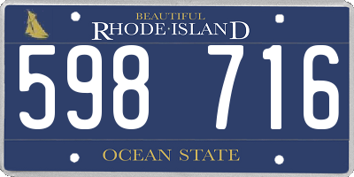 RI license plate 598716