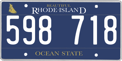 RI license plate 598718