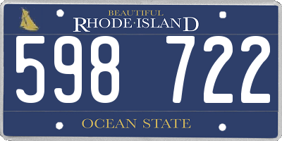 RI license plate 598722