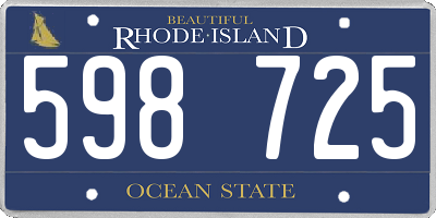 RI license plate 598725