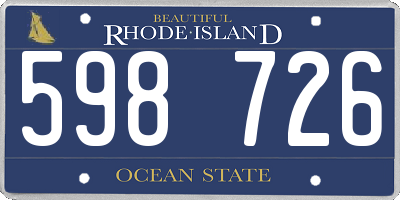 RI license plate 598726