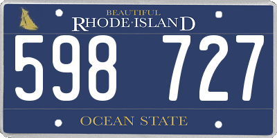 RI license plate 598727