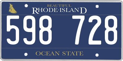 RI license plate 598728