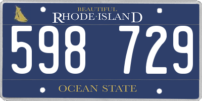 RI license plate 598729
