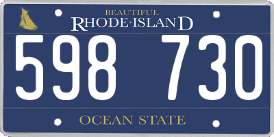 RI license plate 598730