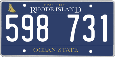 RI license plate 598731