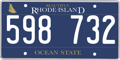 RI license plate 598732