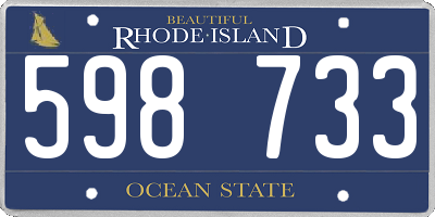 RI license plate 598733