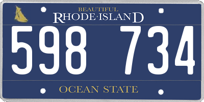 RI license plate 598734