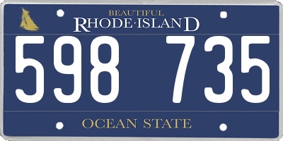 RI license plate 598735
