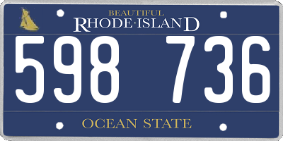 RI license plate 598736