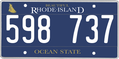 RI license plate 598737
