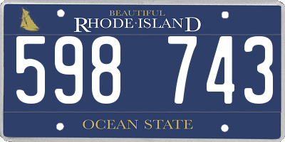 RI license plate 598743