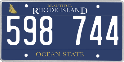 RI license plate 598744