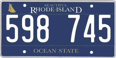 RI license plate 598745