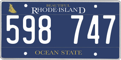 RI license plate 598747