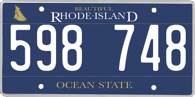 RI license plate 598748