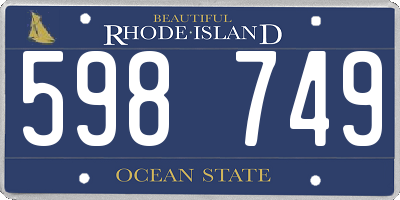 RI license plate 598749