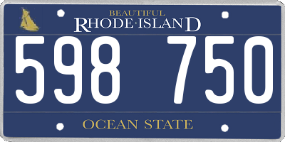 RI license plate 598750