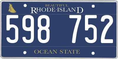 RI license plate 598752