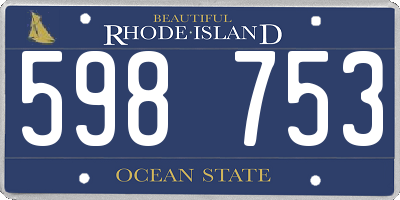 RI license plate 598753