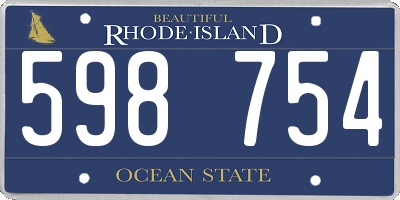 RI license plate 598754
