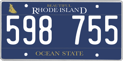 RI license plate 598755