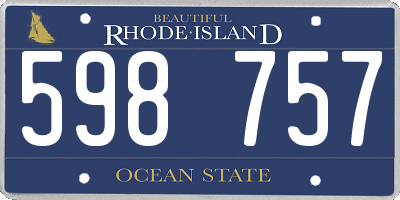 RI license plate 598757