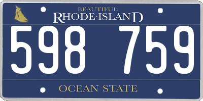 RI license plate 598759