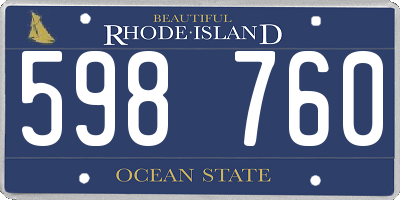 RI license plate 598760