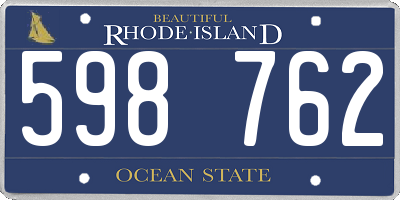 RI license plate 598762
