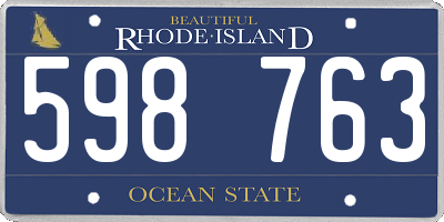 RI license plate 598763