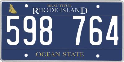 RI license plate 598764