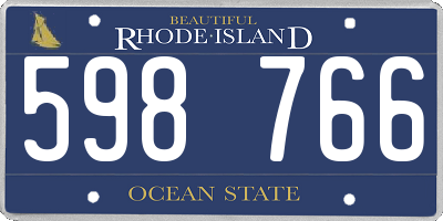 RI license plate 598766