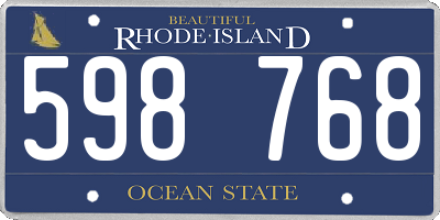 RI license plate 598768