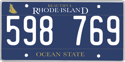 RI license plate 598769