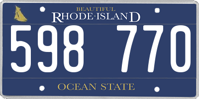 RI license plate 598770