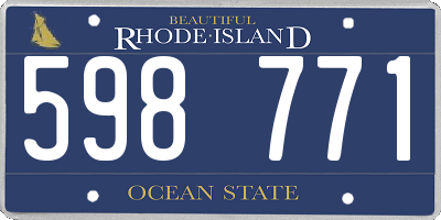 RI license plate 598771