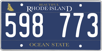 RI license plate 598773