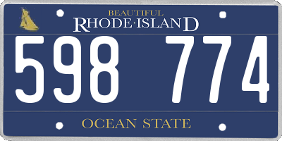 RI license plate 598774