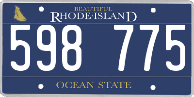 RI license plate 598775