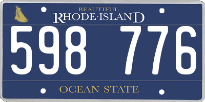RI license plate 598776