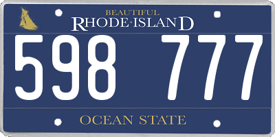 RI license plate 598777