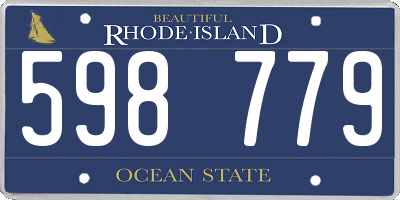 RI license plate 598779