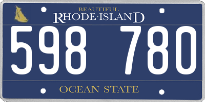 RI license plate 598780