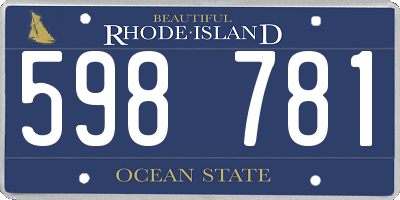 RI license plate 598781