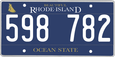 RI license plate 598782