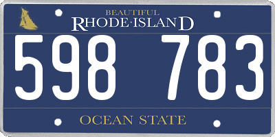 RI license plate 598783